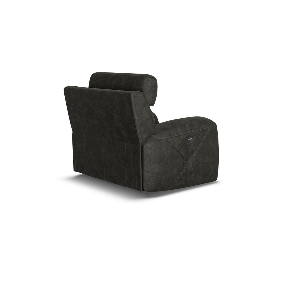 Leo Recliner Armchair with Adjustable Headrest in Billy Joe Grey Fabric Thumbnail 4