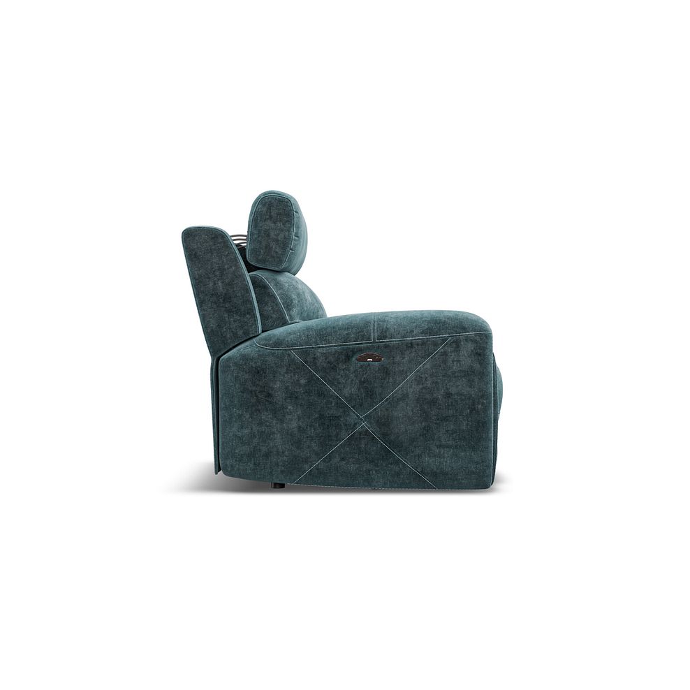 Leo Recliner Armchair with Adjustable Headrest in Descent Blue Fabric 6