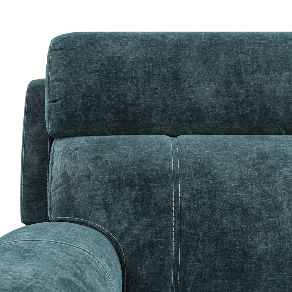 Leo Recliner Armchair with Adjustable Headrest in Descent Blue Fabric 11