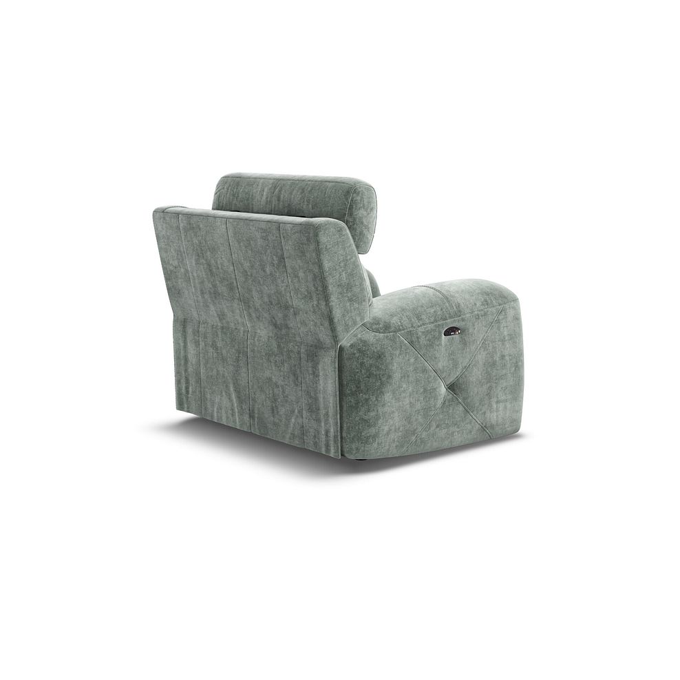Leo Recliner Armchair with Adjustable Headrest in Descent Pewter Fabric 4