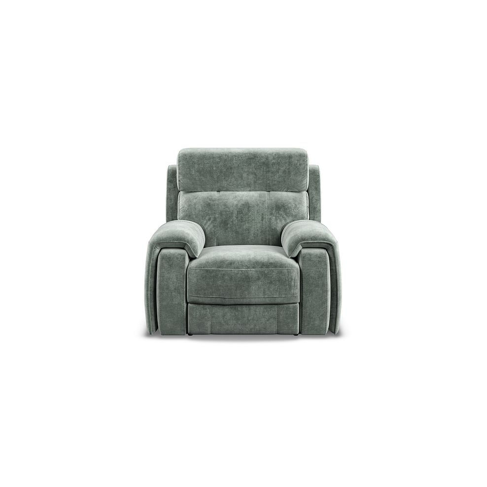 Leo Recliner Armchair with Adjustable Headrest in Descent Pewter Fabric 5