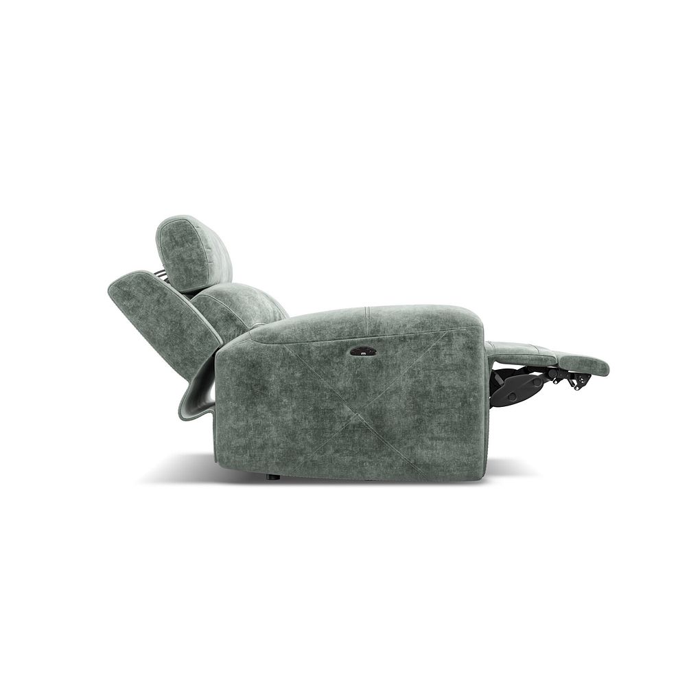 Leo Recliner Armchair with Adjustable Headrest in Descent Pewter Fabric 7