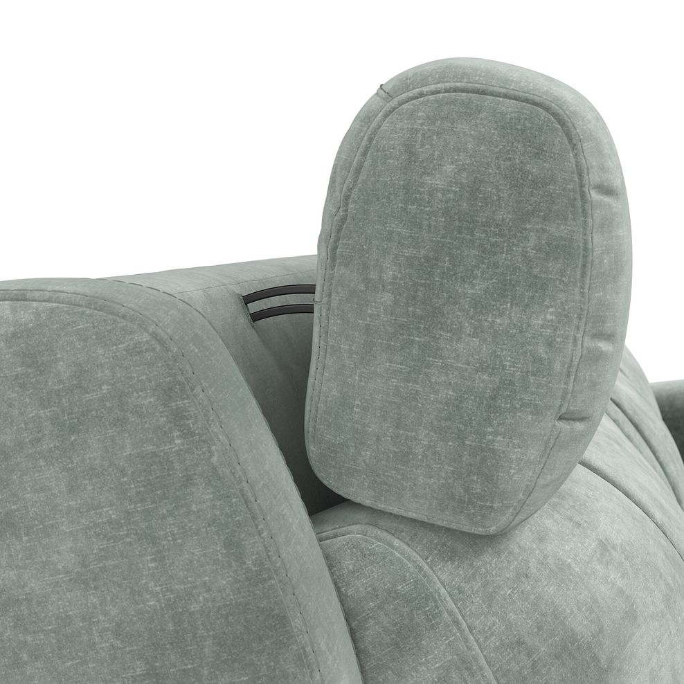 Leo Recliner Armchair with Adjustable Headrest in Descent Pewter Fabric 8