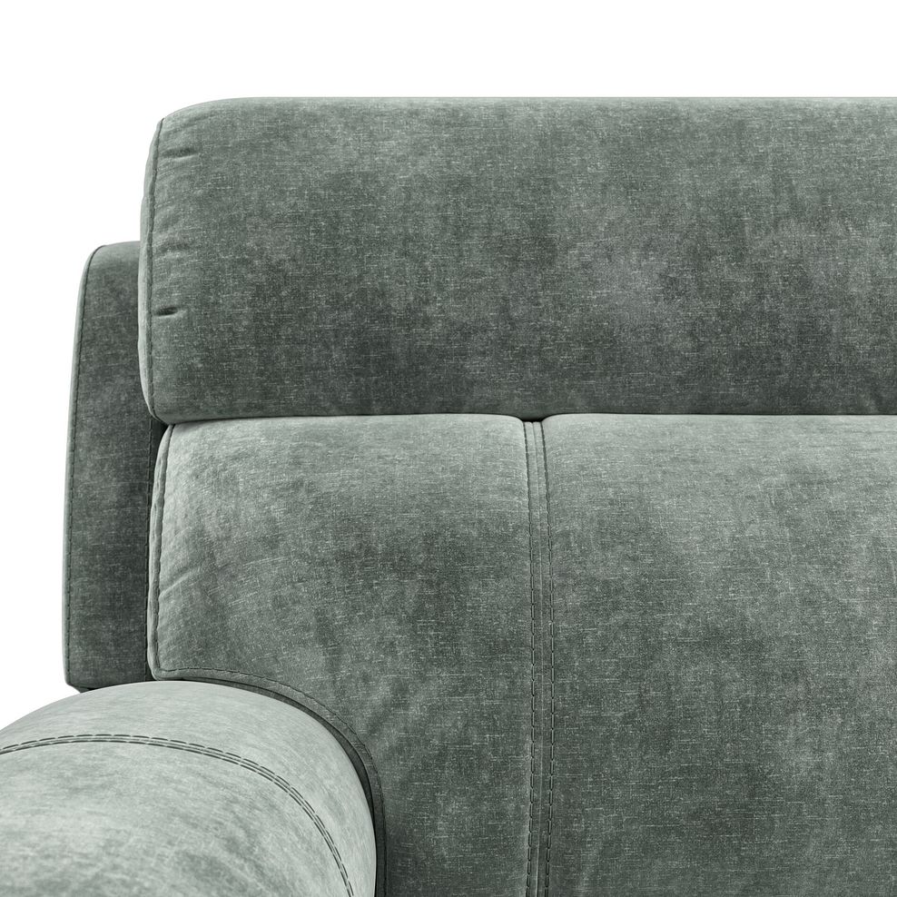 Leo Recliner Armchair with Adjustable Headrest in Descent Pewter Fabric 11
