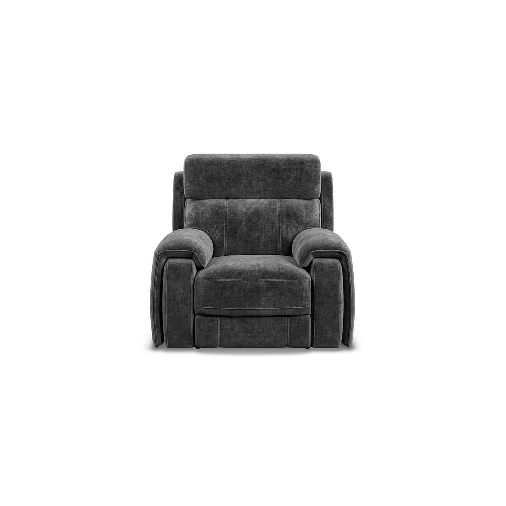 Leo Recliner Armchair with Adjustable Headrest in Descent Charcoal Fabric Thumbnail 2