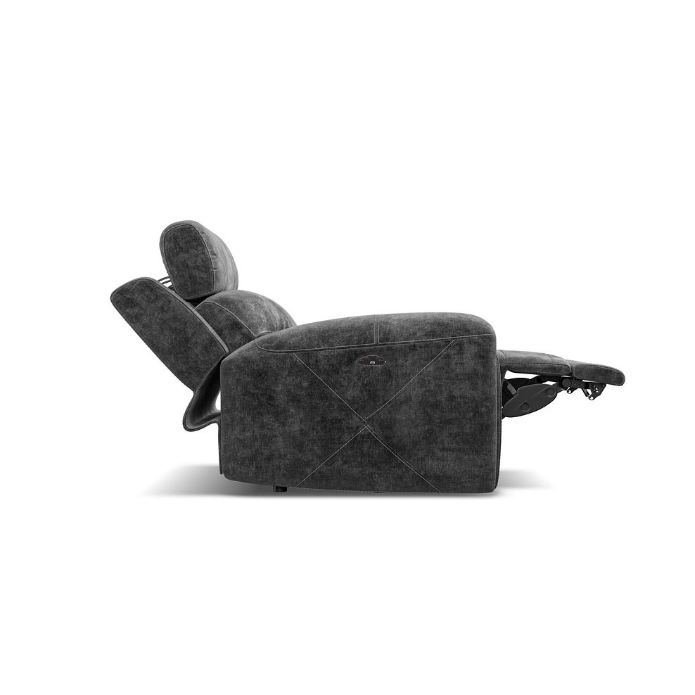 Leo Recliner Armchair with Adjustable Headrest in Descent Charcoal Fabric 7