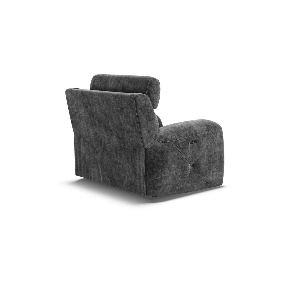 Leo Recliner Armchair with Adjustable Headrest in Descent Charcoal Fabric 8