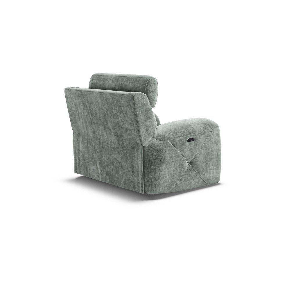 Leo Recliner Armchair with Adjustable Headrest in Descent Pewter Fabric 6