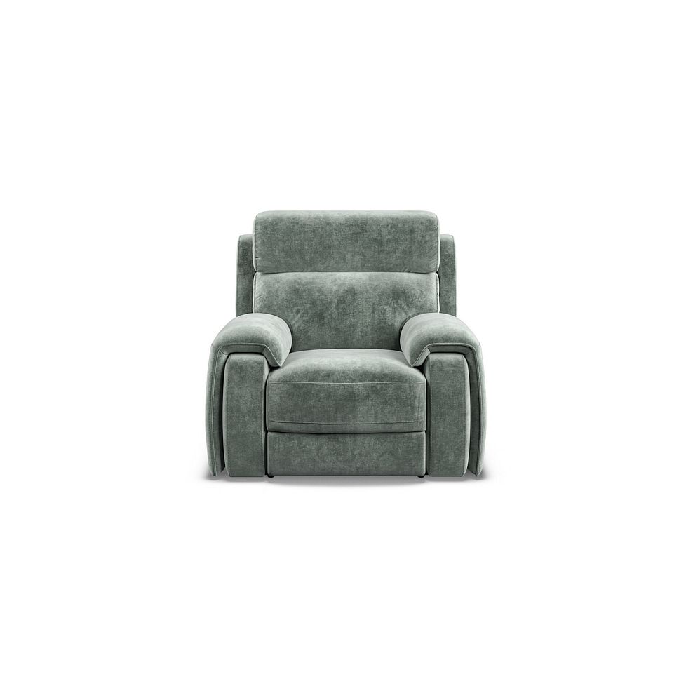 Leo Recliner Armchair with Adjustable Headrest in Descent Pewter Fabric 5