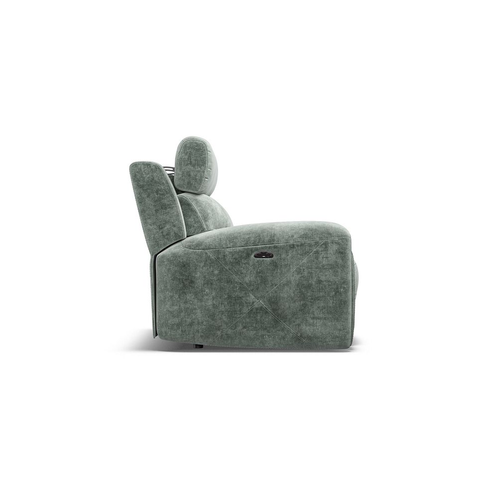 Leo Recliner Armchair with Adjustable Headrest in Descent Pewter Fabric 7