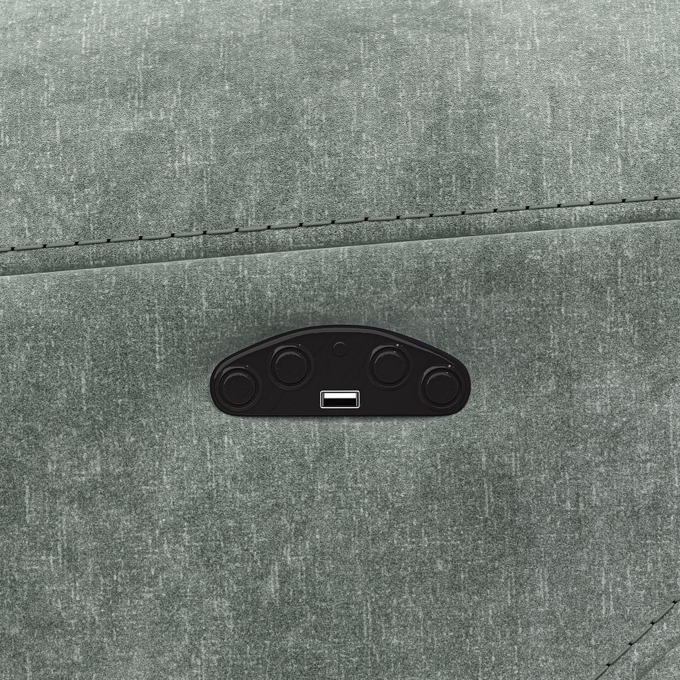 Leo Recliner Armchair with Adjustable Headrest in Descent Pewter Fabric 12