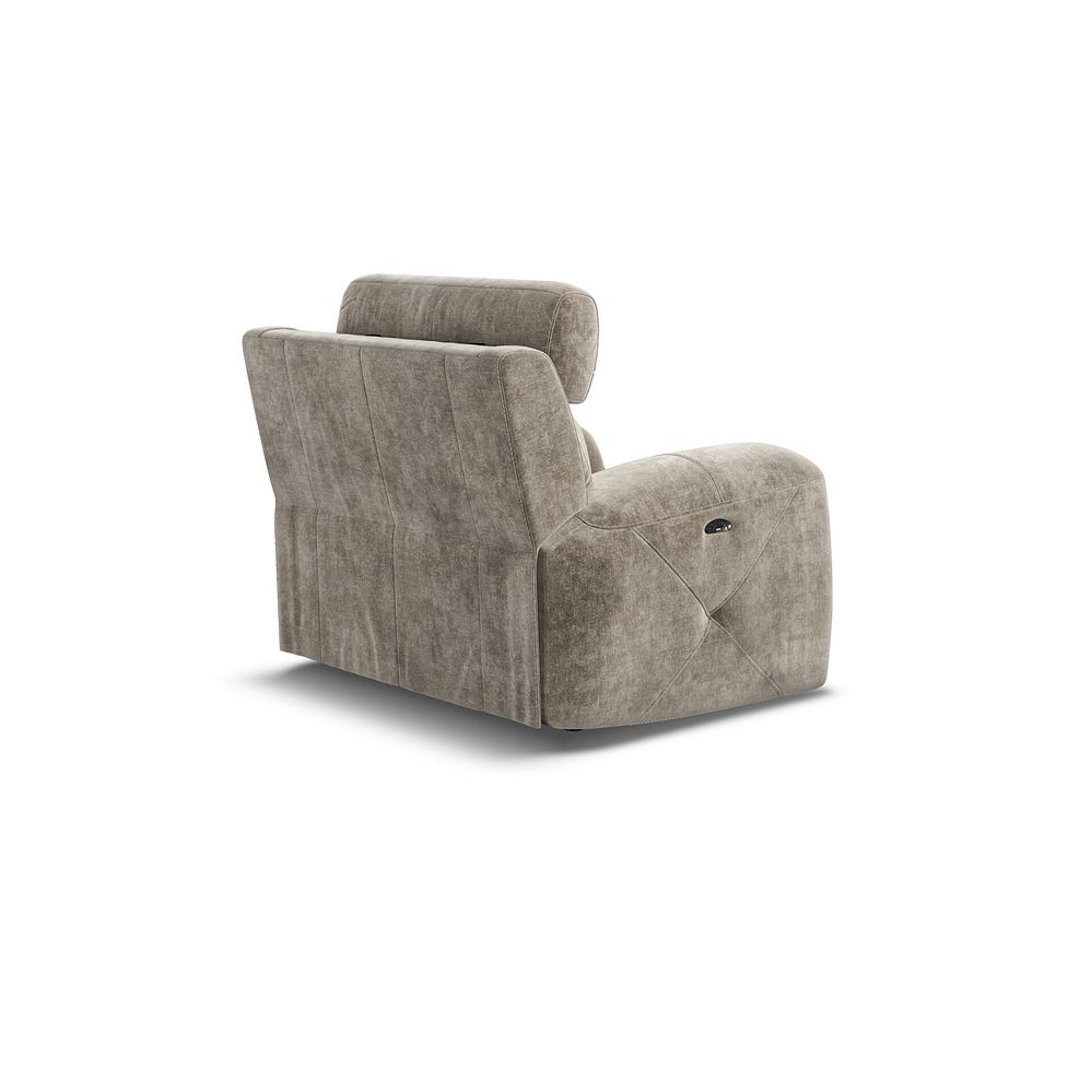 Leo Recliner Armchair with Adjustable Headrest in Descent Taupe Fabric Thumbnail 5