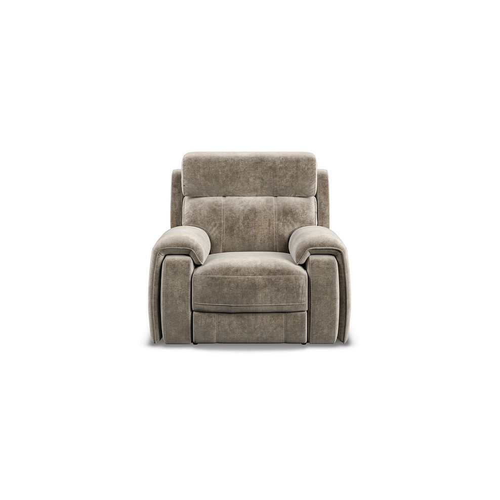 Leo Recliner Armchair with Adjustable Headrest in Descent Taupe Fabric 2