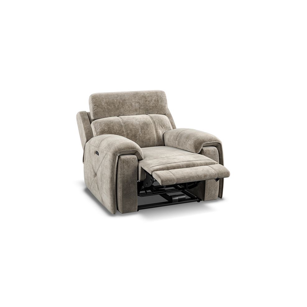 Leo Recliner Armchair with Adjustable Headrest in Descent Taupe Fabric 4