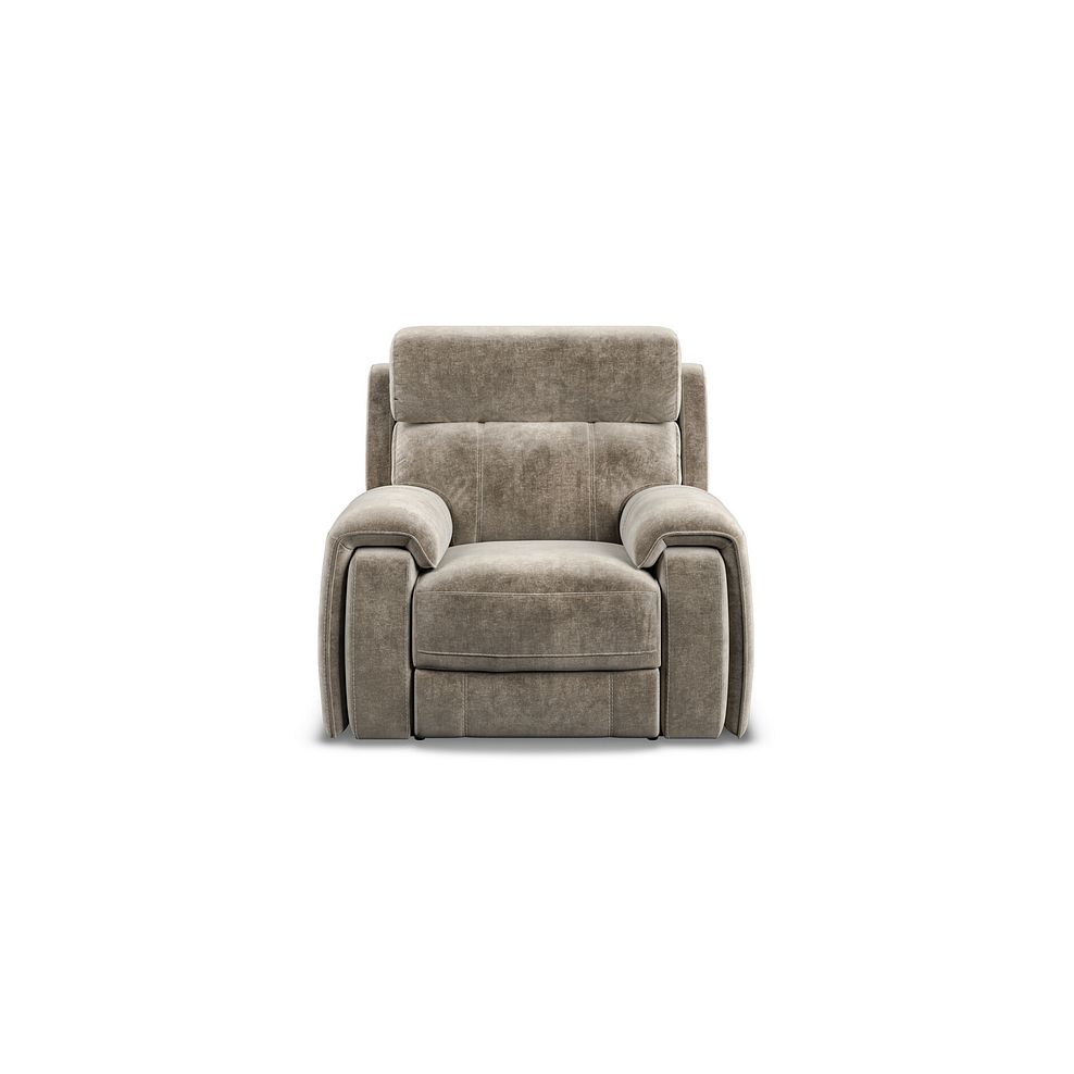 Leo Recliner Armchair with Adjustable Headrest in Descent Taupe Fabric 5