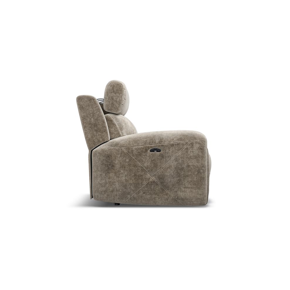 Leo Recliner Armchair with Adjustable Headrest in Descent Taupe Fabric 7