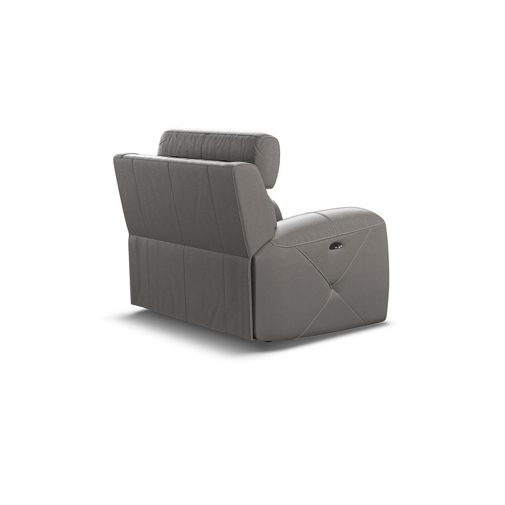 Leo Recliner Armchair with Adjustable Headrest in Elephant Grey Leather 4