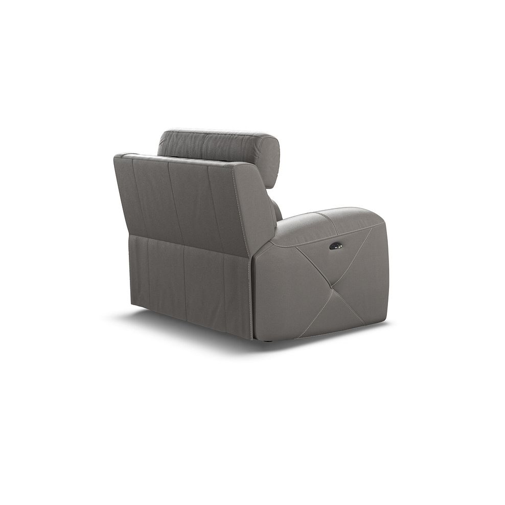 Leo Recliner Armchair with Adjustable Headrest in Elephant Grey Leather Thumbnail 4