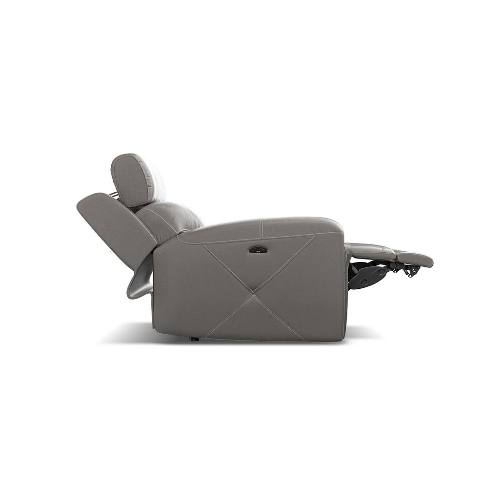 Leo Recliner Armchair with Adjustable Headrest in Elephant Grey Leather 7