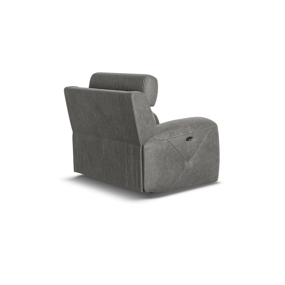 Leo Recliner Armchair with Adjustable Headrest in Maldives Dark Grey Fabric 4