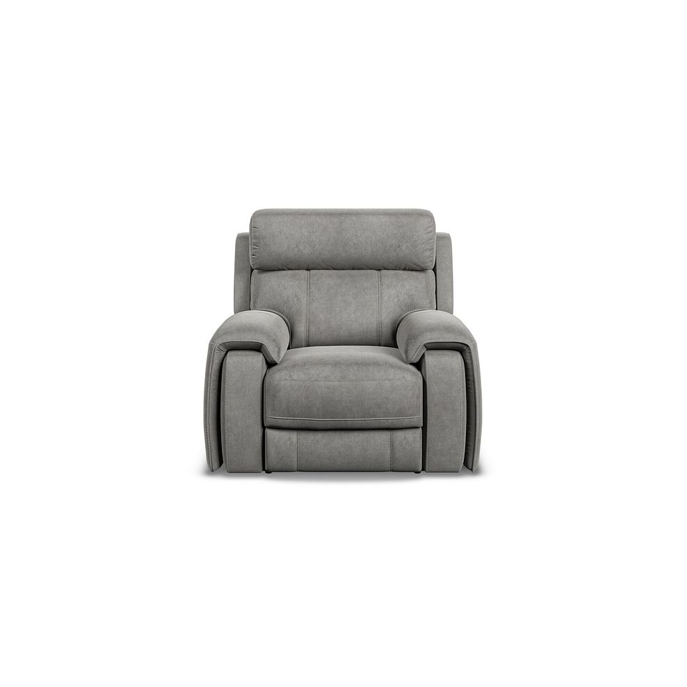 Leo Recliner Armchair with Adjustable Headrest in Maldives Dark Grey Fabric 2