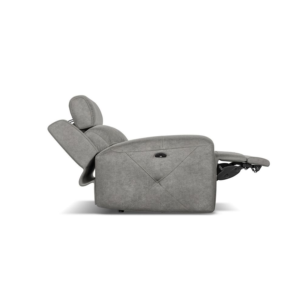 Leo Recliner Armchair with Adjustable Headrest in Maldives Dark Grey Fabric 7