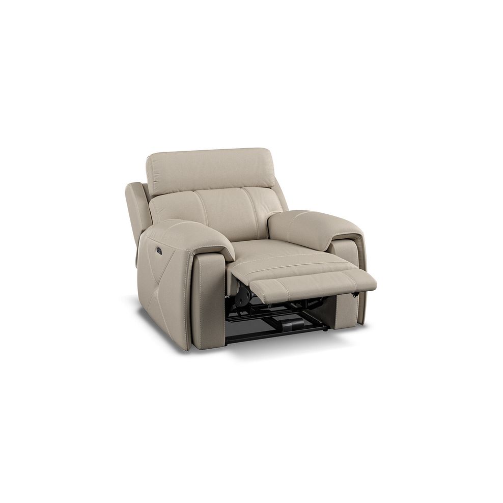 Leo Recliner Armchair with Adjustable Headrest in Pebble Leather 3