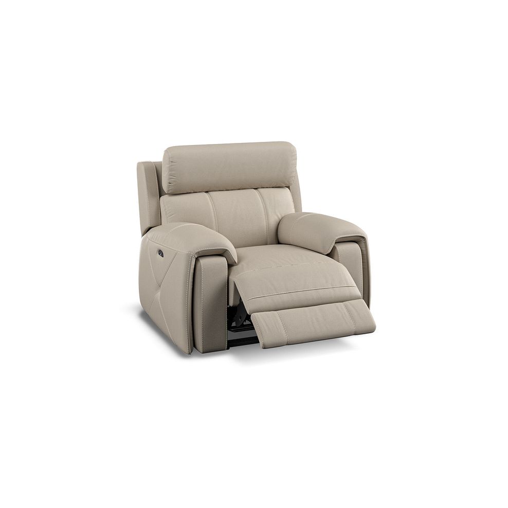 Leo Recliner Armchair with Adjustable Headrest in Pebble Leather Thumbnail 2