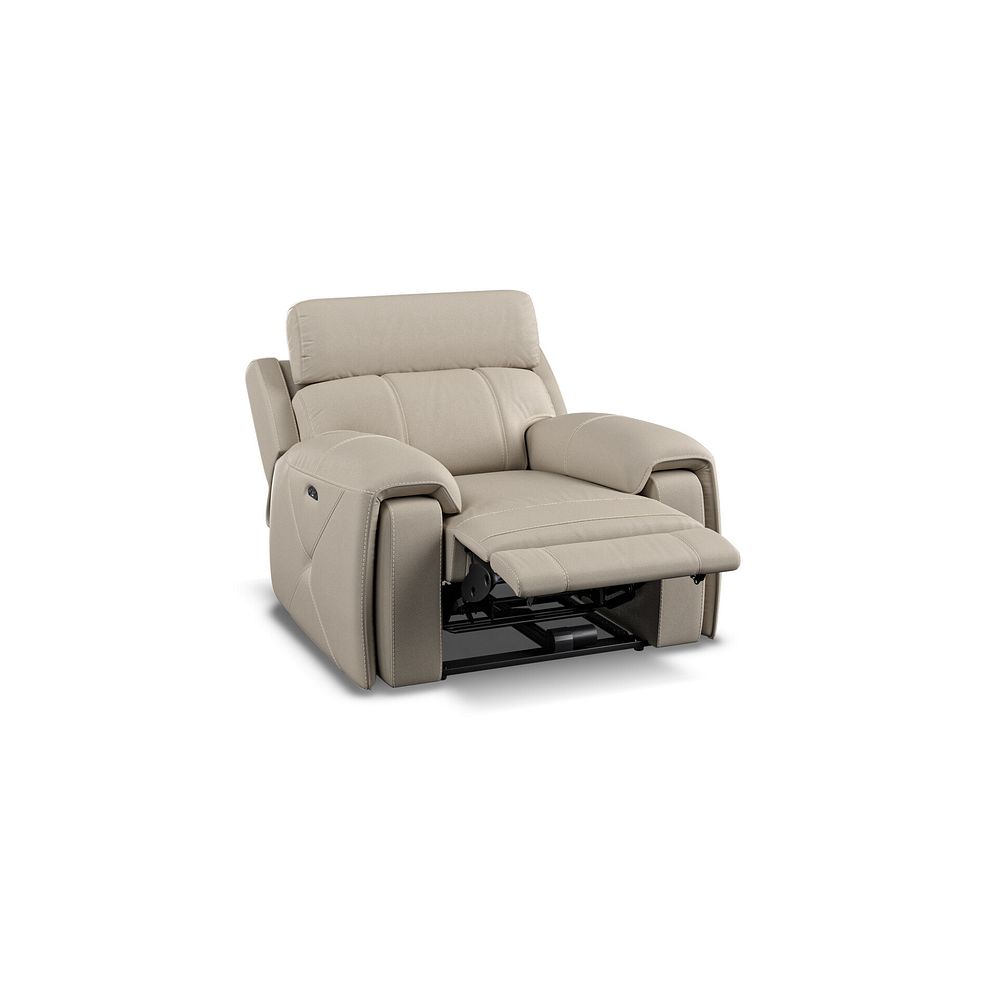Leo Recliner Armchair with Adjustable Headrest in Pebble Leather Thumbnail 3