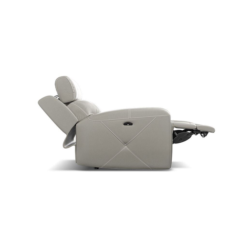 Leo Recliner Armchair with Adjustable Headrest in Taupe Leather 7