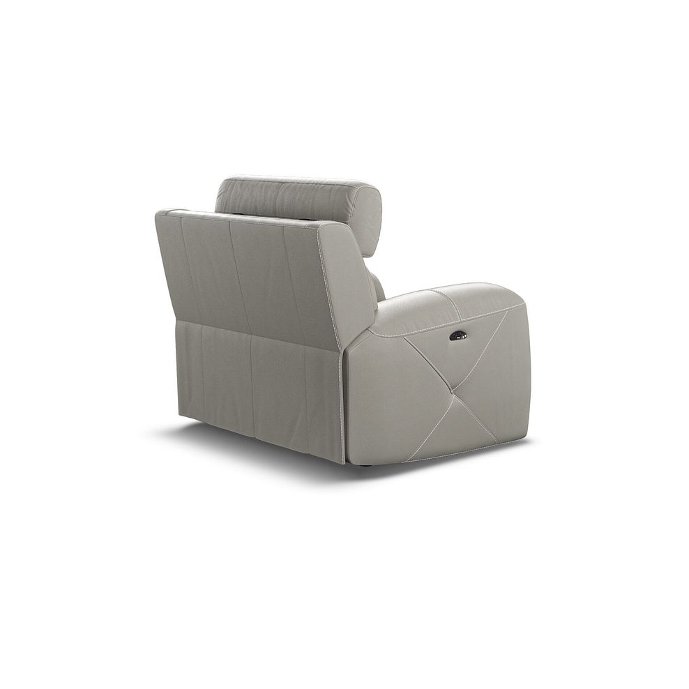 Leo Recliner Armchair with Adjustable Headrest in Taupe Leather 4