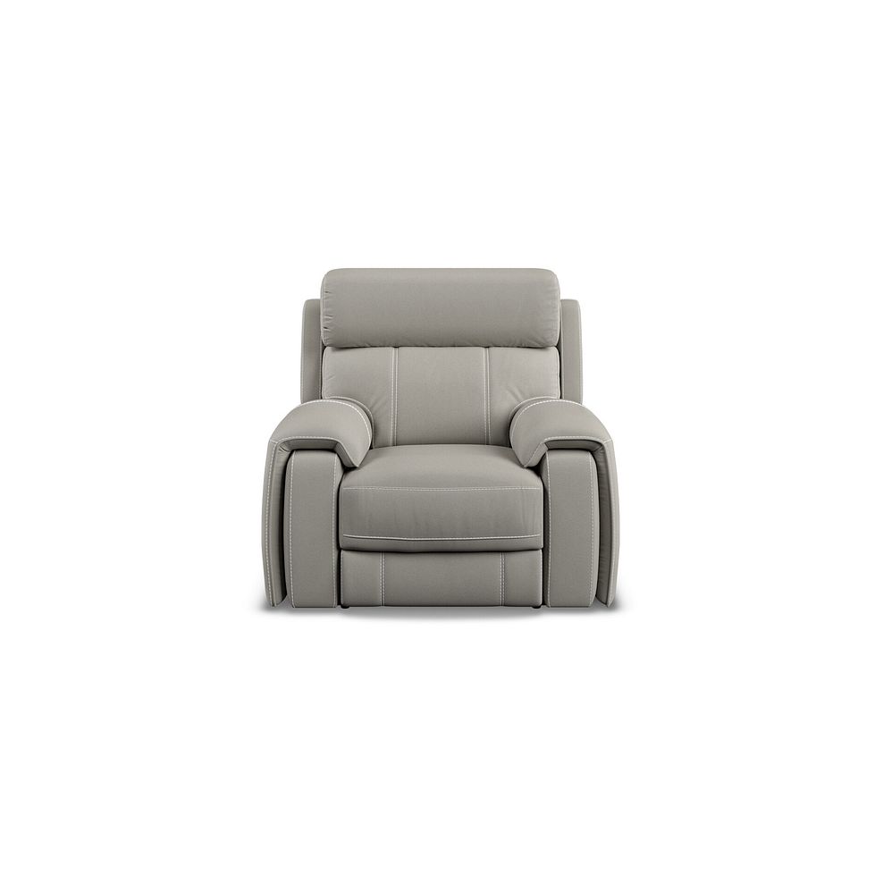 Leo Recliner Armchair with Adjustable Headrest in Taupe Leather 5