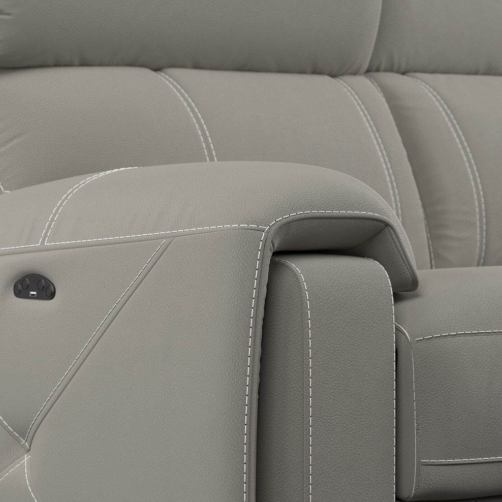 Leo Recliner Armchair with Adjustable Headrest in Taupe Leather 11