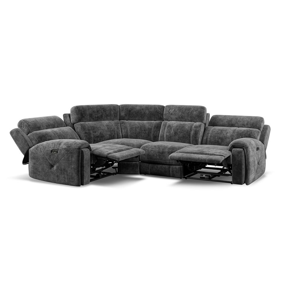 Leo Right Hand Corner Recliner Sofa in Descent Charcoal Fabric 4