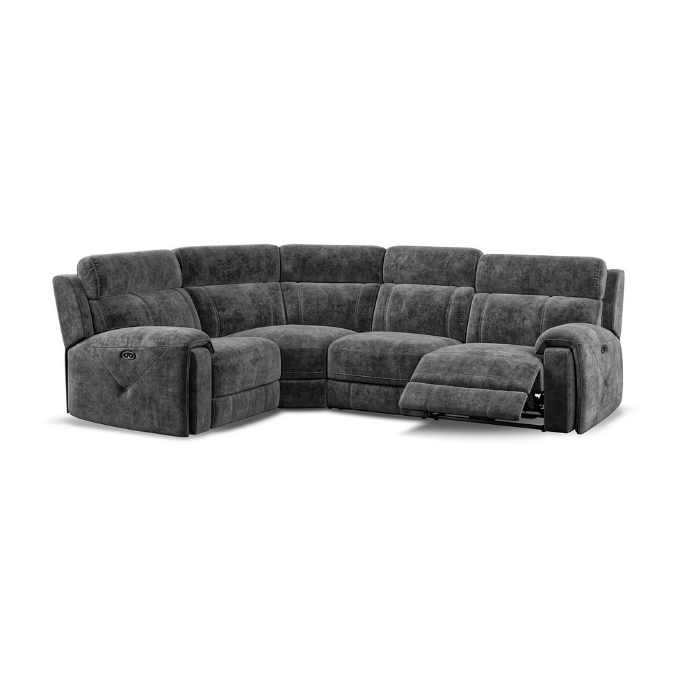 Leo Right Hand Corner Recliner Sofa in Descent Charcoal Fabric 2