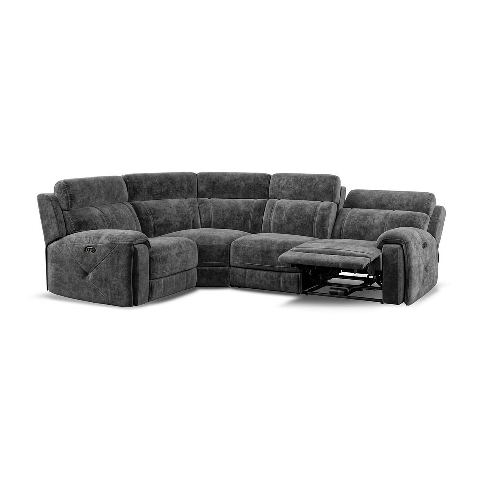 Leo Right Hand Corner Recliner Sofa in Descent Charcoal Fabric 3