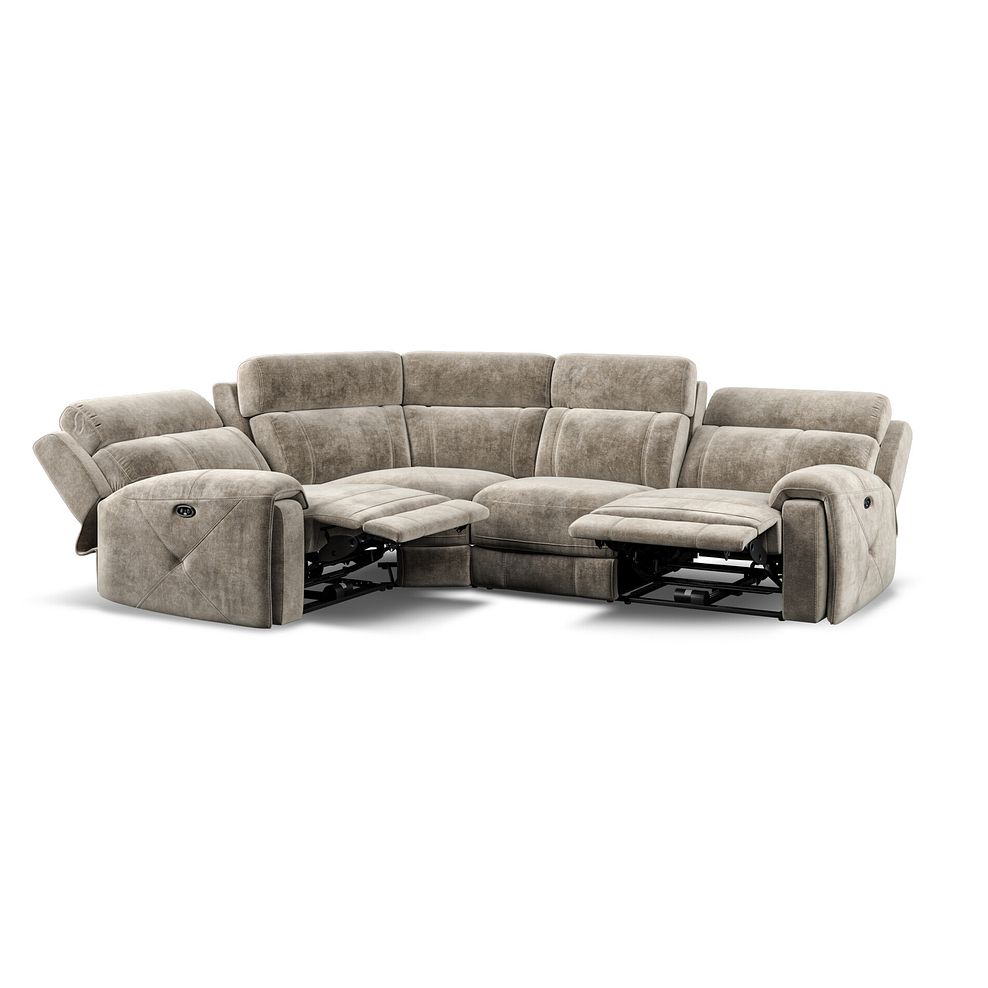 Leo Right Hand Corner Recliner Sofa in Descent Taupe Fabric 4