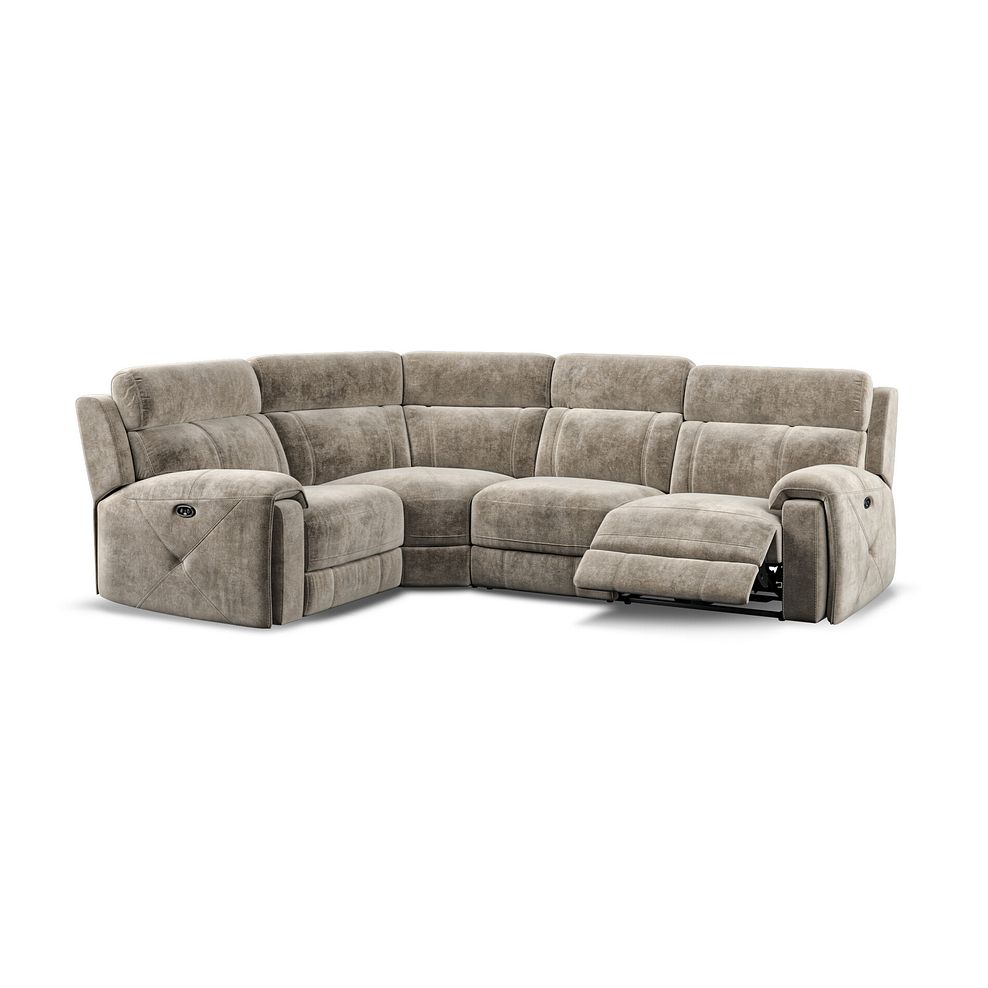 Leo Right Hand Corner Recliner Sofa in Descent Taupe Fabric 2