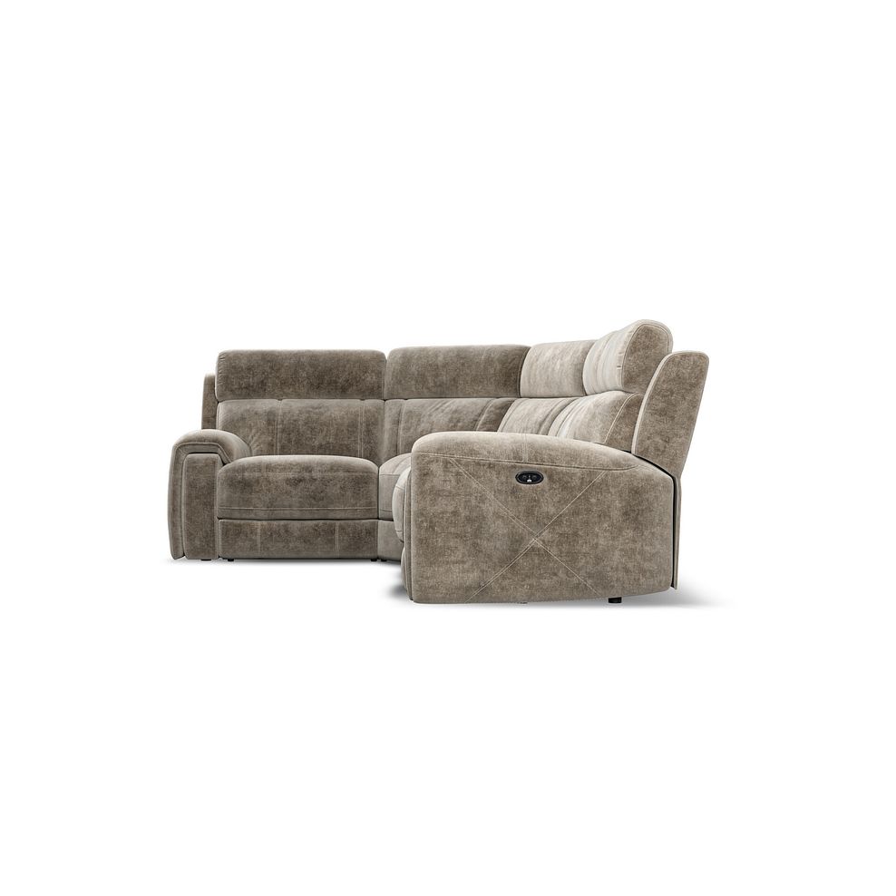 Leo Right Hand Corner Recliner Sofa in Descent Taupe Fabric 7