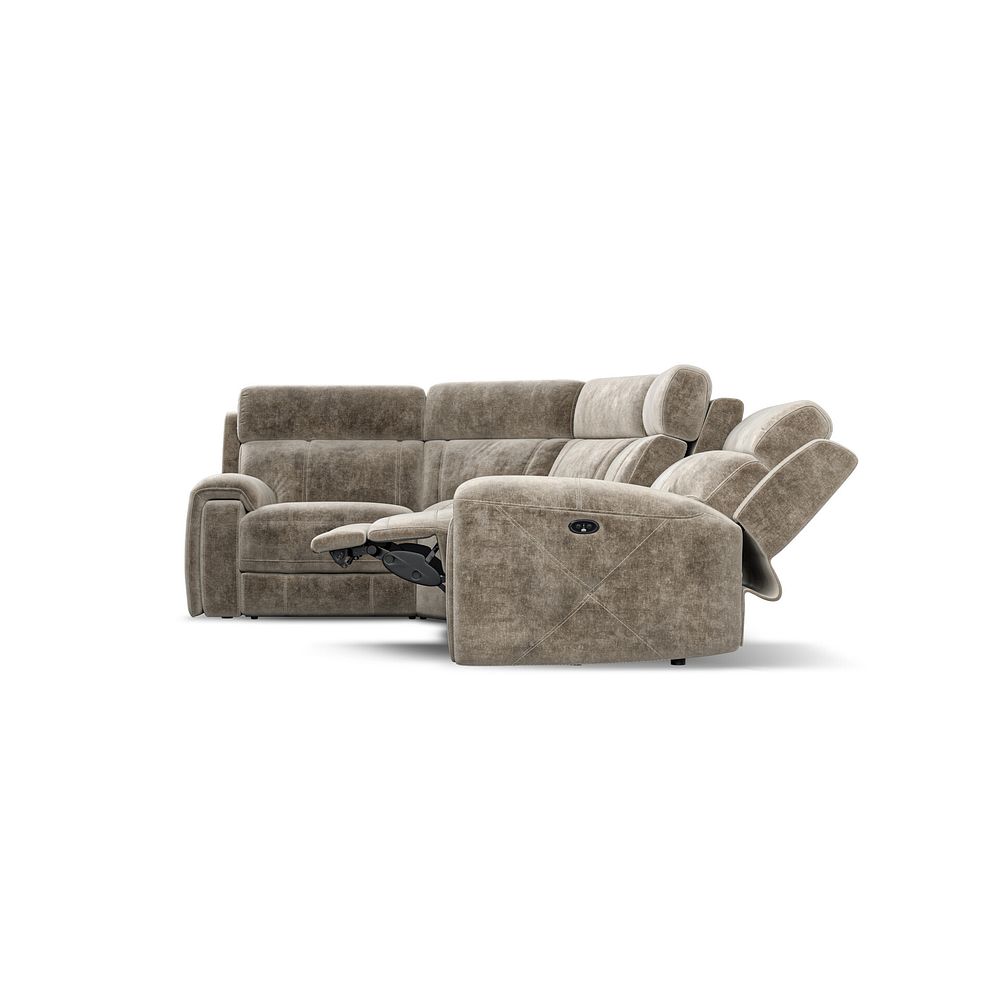Leo Right Hand Corner Recliner Sofa in Descent Taupe Fabric 8