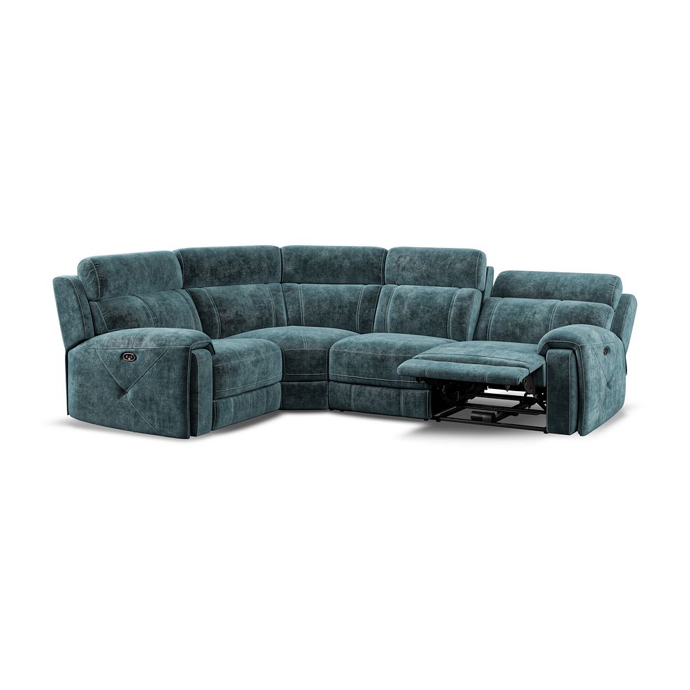Leo Right Hand Corner Recliner Sofa in Descent Blue Fabric 4