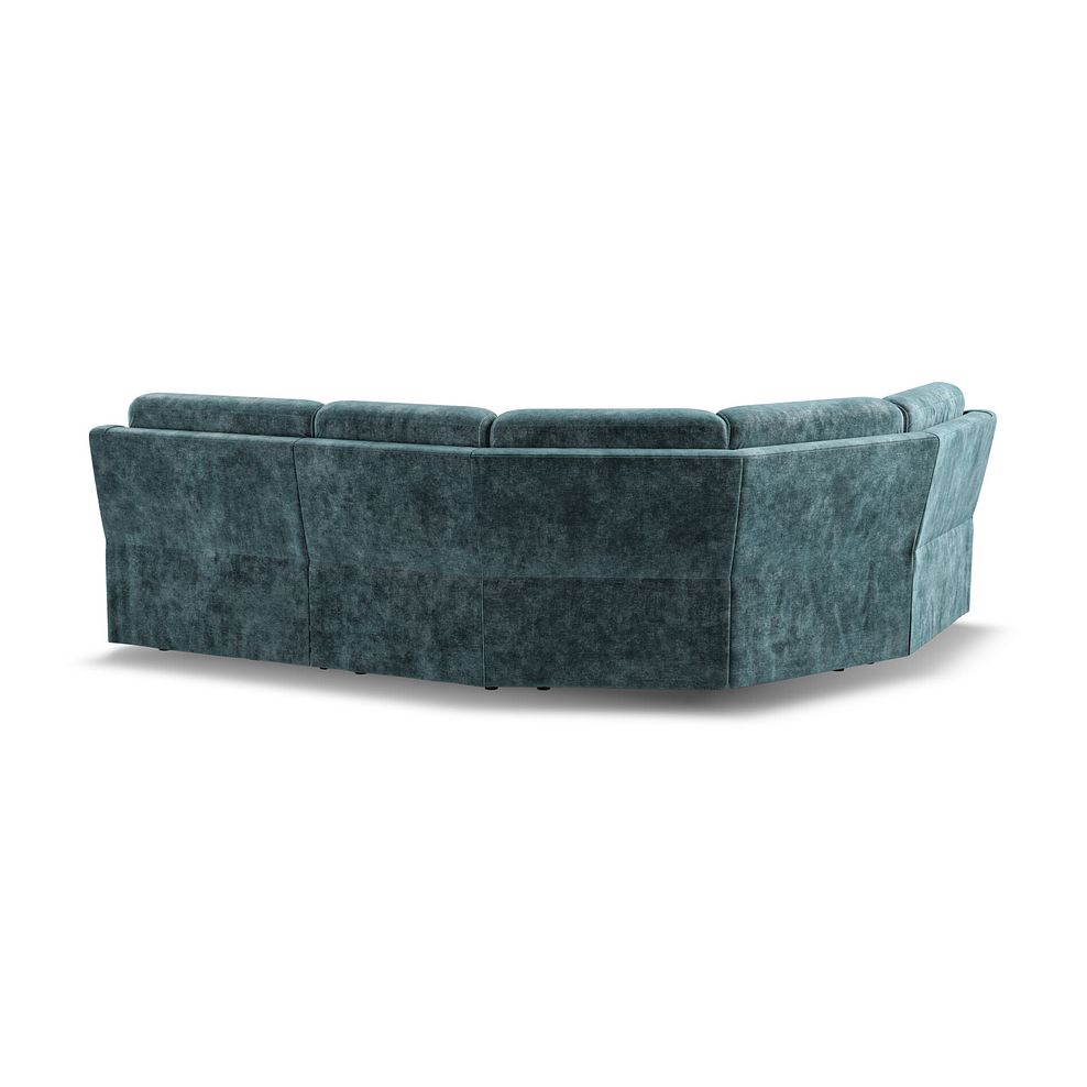 Leo Right Hand Corner Recliner Sofa in Descent Blue Fabric 5