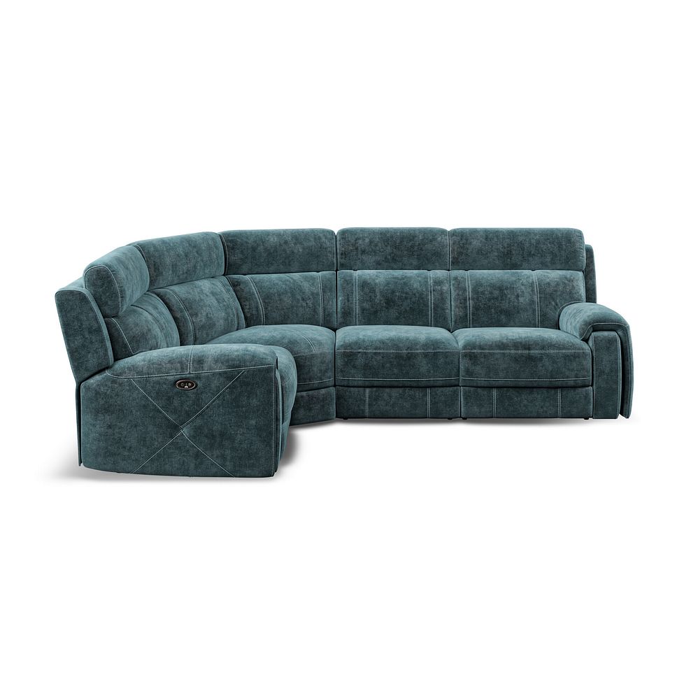 Leo Right Hand Corner Recliner Sofa in Descent Blue Fabric 6