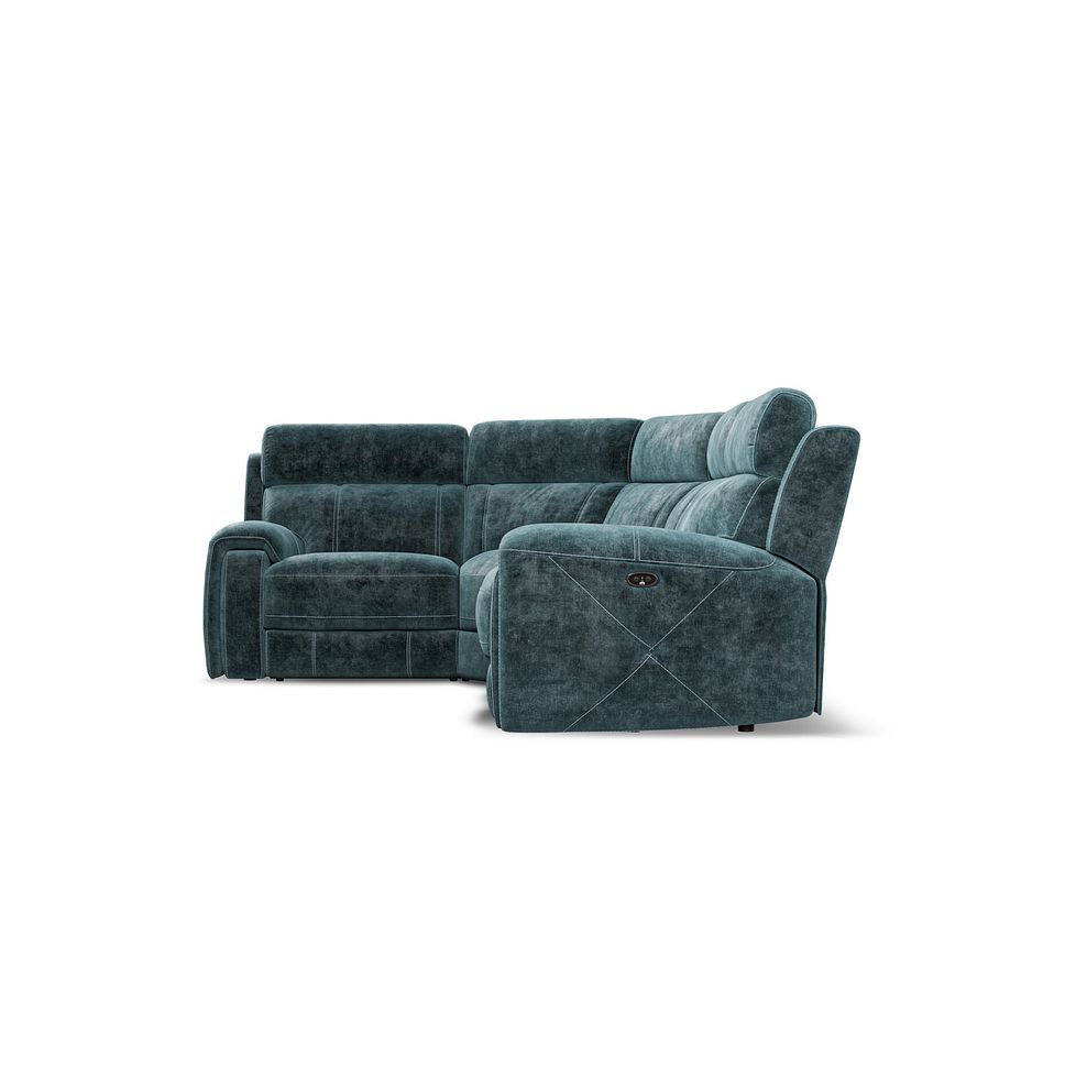 Leo Right Hand Corner Recliner Sofa in Descent Blue Fabric 7