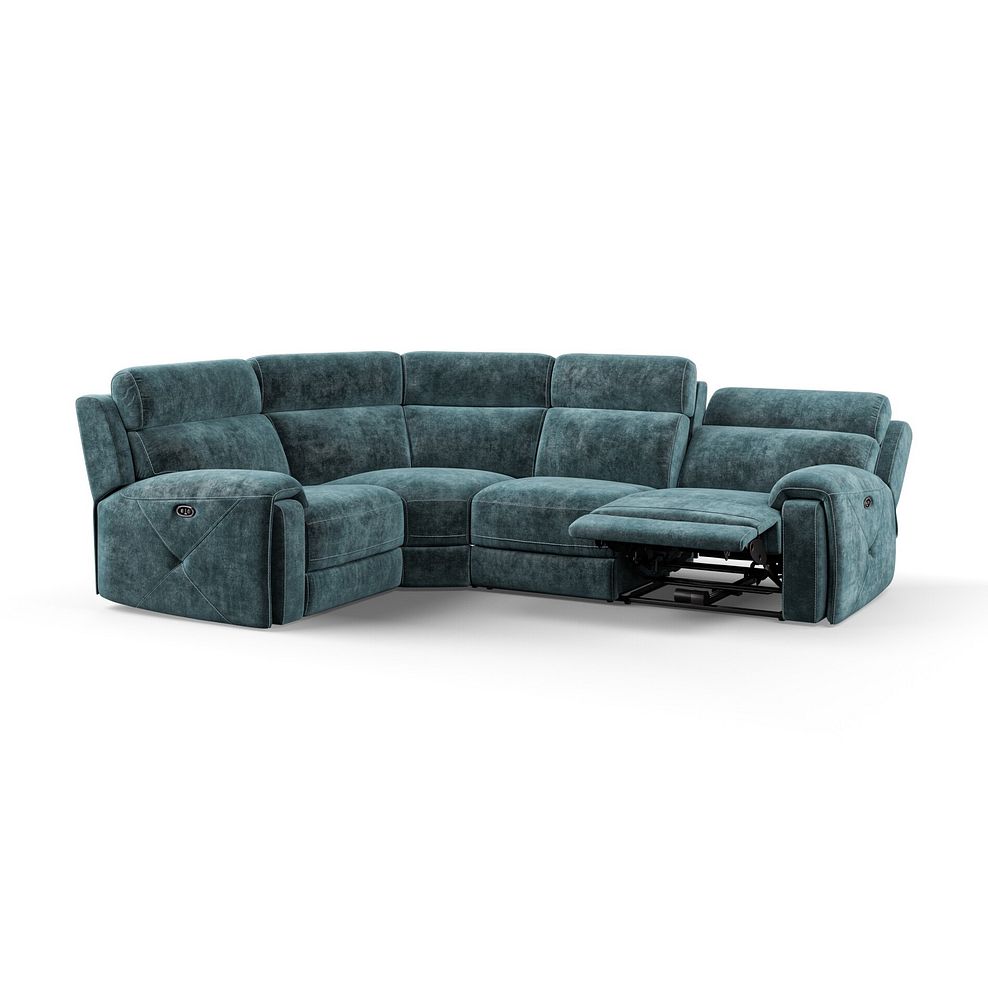 Leo Right Hand Corner Recliner Sofa in Descent Blue Fabric 3