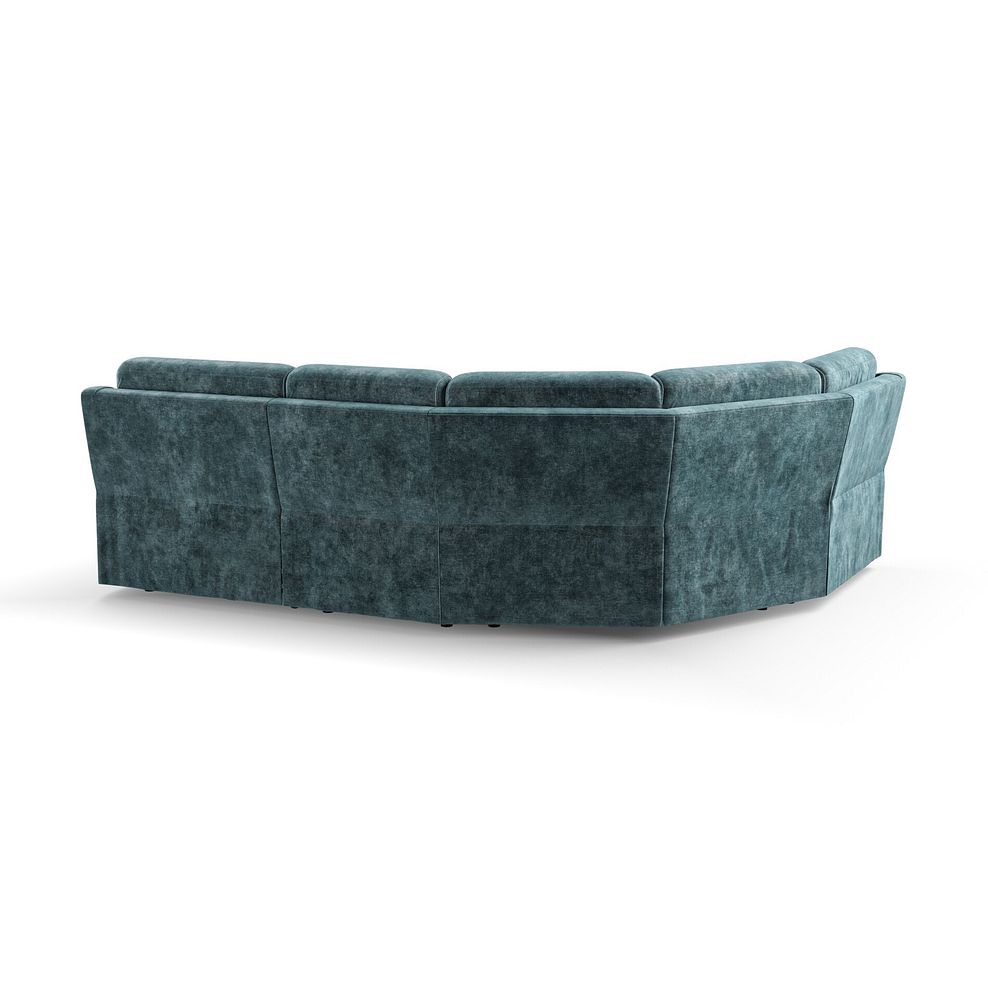 Leo Right Hand Corner Recliner Sofa in Descent Blue Fabric 6