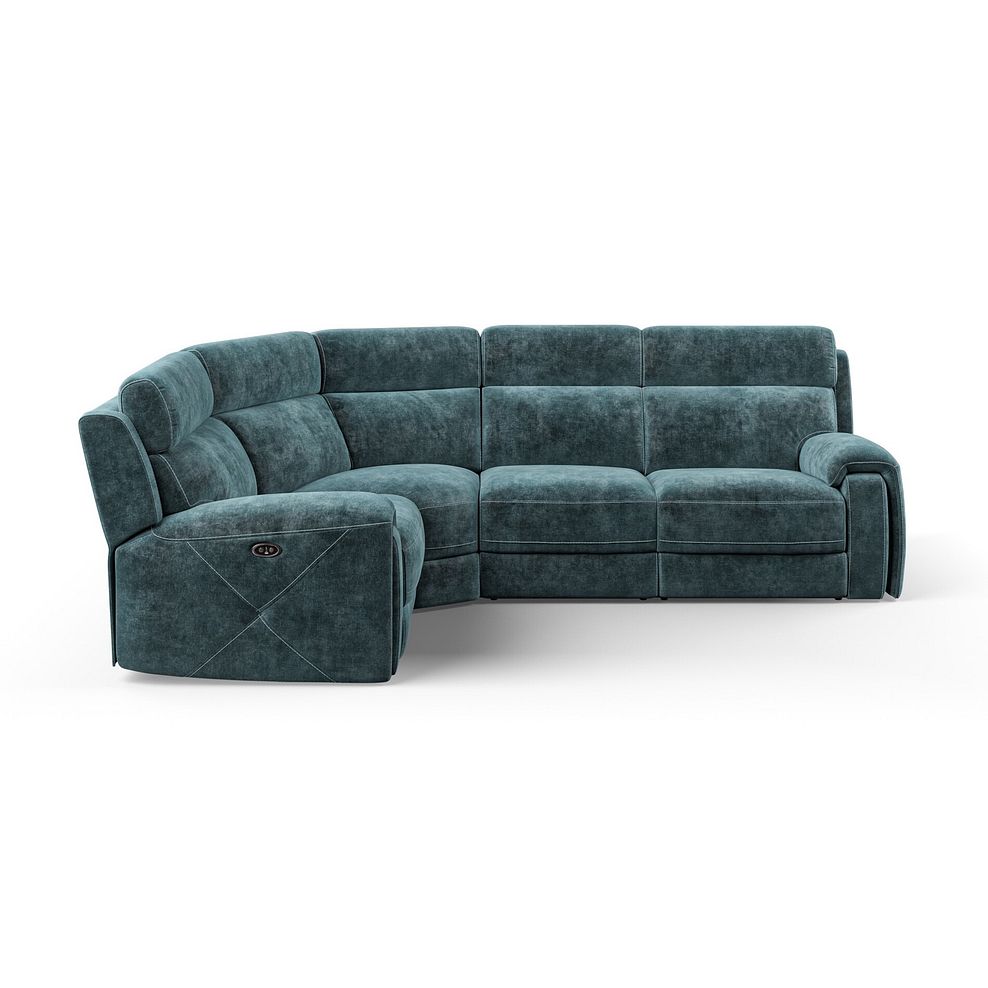 Leo Right Hand Corner Recliner Sofa in Descent Blue Fabric 5