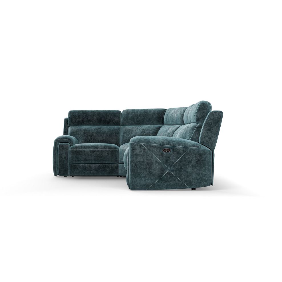 Leo Right Hand Corner Recliner Sofa in Descent Blue Fabric 7