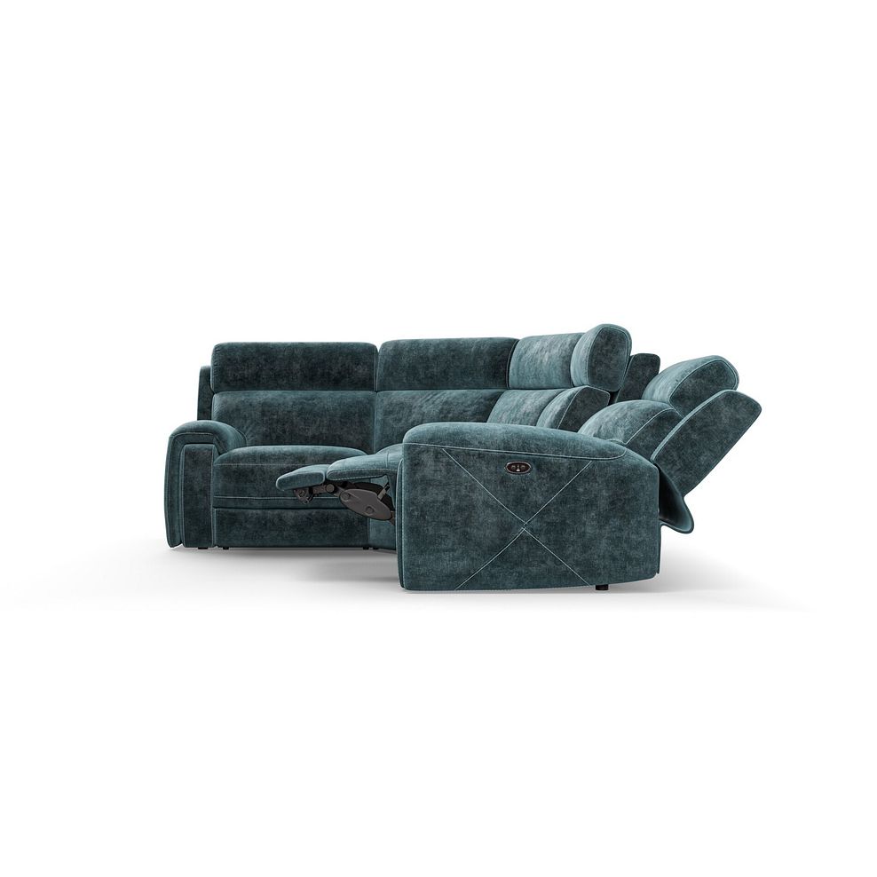 Leo Right Hand Corner Recliner Sofa in Descent Blue Fabric 8