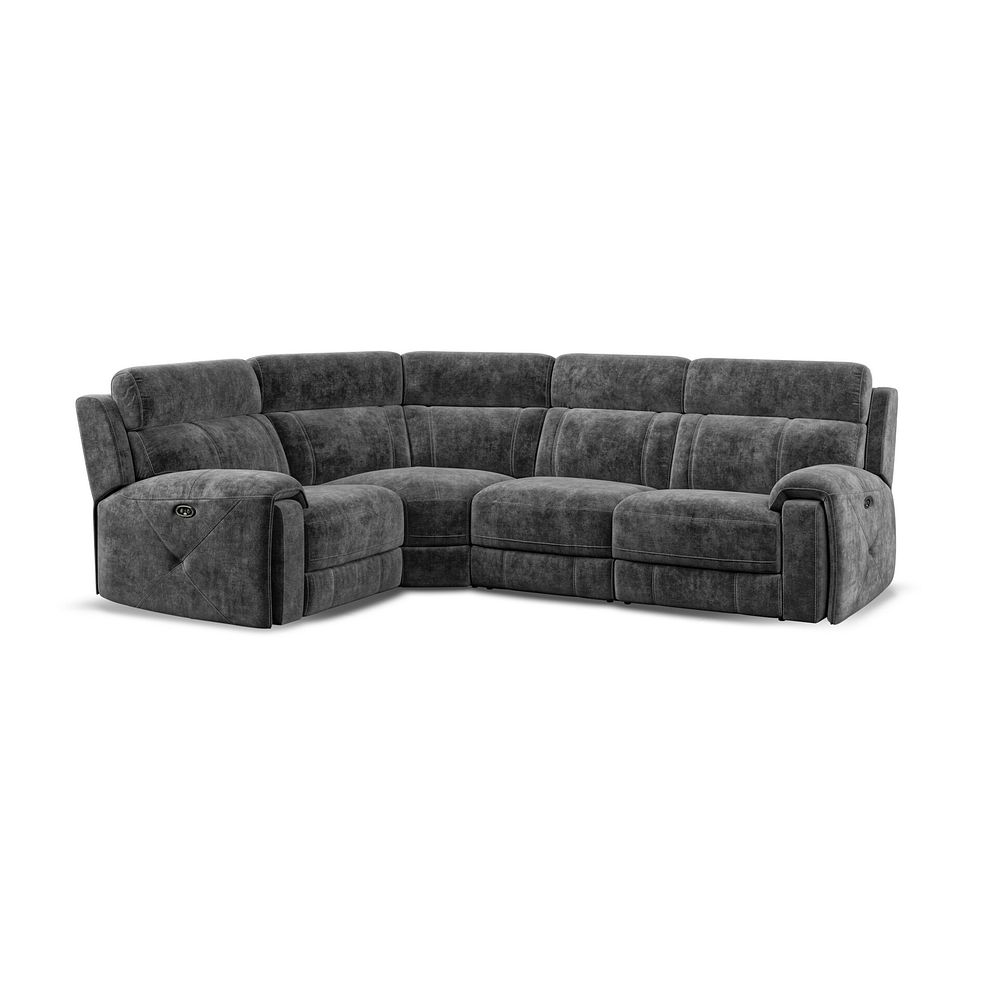 Leo Right Hand Corner Recliner Sofa in Descent Charcoal Fabric 1